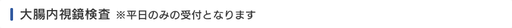 大腸内視鏡検査 ※平日のみの受付となります